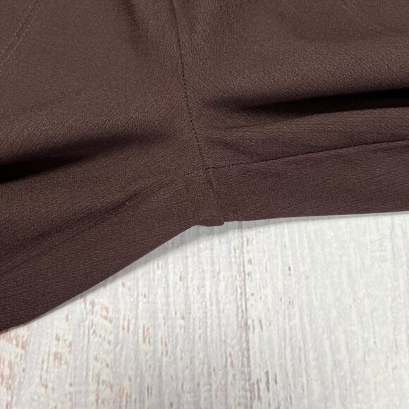 ANFC Collection High Rise Pants SIZE 12 Maroon Brown Zipper Front Scallop Waist - Picture 11 of 12